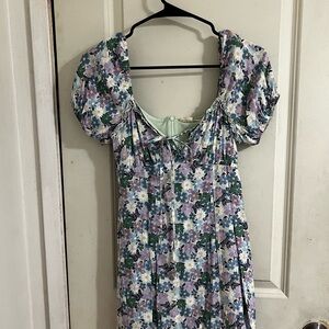 La Hearts Floral Dress with Puff Sleeves
